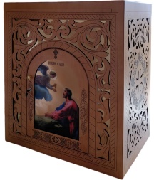 Wooden altar table, corner 107×78cm (height 101cm)