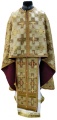 Priest Vestments, Greek Style, Brocade Fabric "Patriarchal Cross" with Sewn-on Galloon