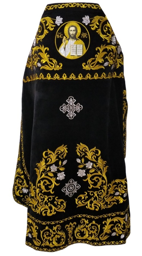 Priest Vestments, Embroidered on Gabardine, "Rose" Embroidery with Embroidered Galloon