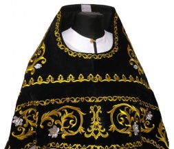 Priest Vestments, Embroidered on Gabardine, "Rose" Embroidery with Embroidered Galloon