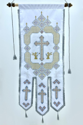 Embroidered Banners (Pair) with a Set of Icons