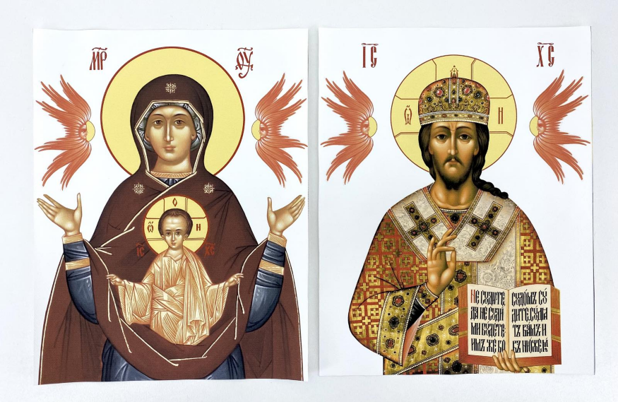 Embroidered Banners (Pair) with a Set of Icons