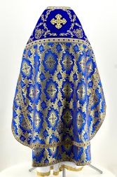 Priest Vestment Combined from Brocade with Embroidered Epitrachelion