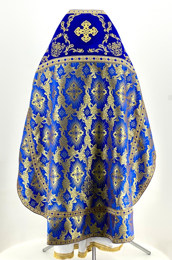 Priest Vestment Combined from Brocade with Embroidered Epitrachelion
