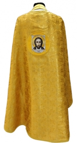Priest Vestment Greek Style, Brocade Fabric "Bethlehem Cross" with Sewn Galloon