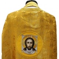 Priest Vestment Greek Style, Brocade Fabric "Bethlehem Cross" with Sewn Galloon
