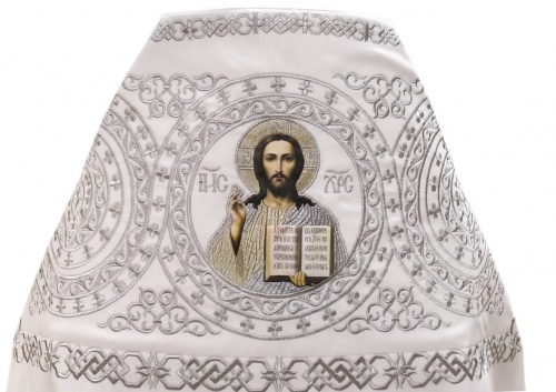 Priest Vestments, Embroidered Velvet, Embroidery "Circle" with Embroidered Galloon