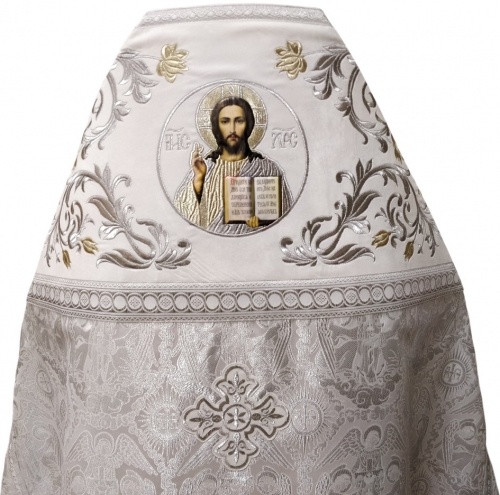 Priest’s Vestment Combined from Brocade "Angels", with Embroidered Epitrachelion, Embroidery "Rose"