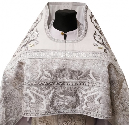 Priest’s Vestment Combined from Brocade "Angels", with Embroidered Epitrachelion, Embroidery "Rose"