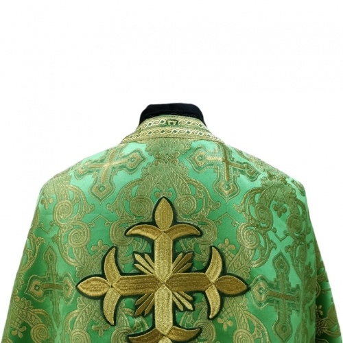 Priest Vestments, Greek Style, Brocade Fabric "Openwork Cross" with Sewn-on Galloon