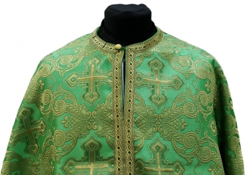 Priest Vestments, Greek Style, Brocade Fabric "Openwork Cross" with Sewn-on Galloon
