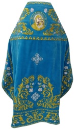 Priest Vestment, Velvet Embroidered, "Rose" Embroidery with Embroidered Galloon