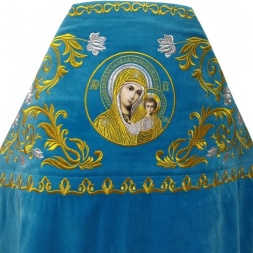 Priest Vestment, Velvet Embroidered, "Rose" Embroidery with Embroidered Galloon