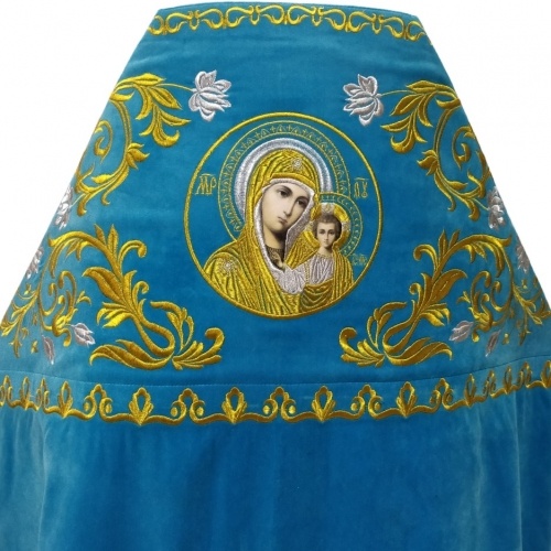 Priest Vestment, Velvet Embroidered, "Rose" Embroidery with Embroidered Galloon