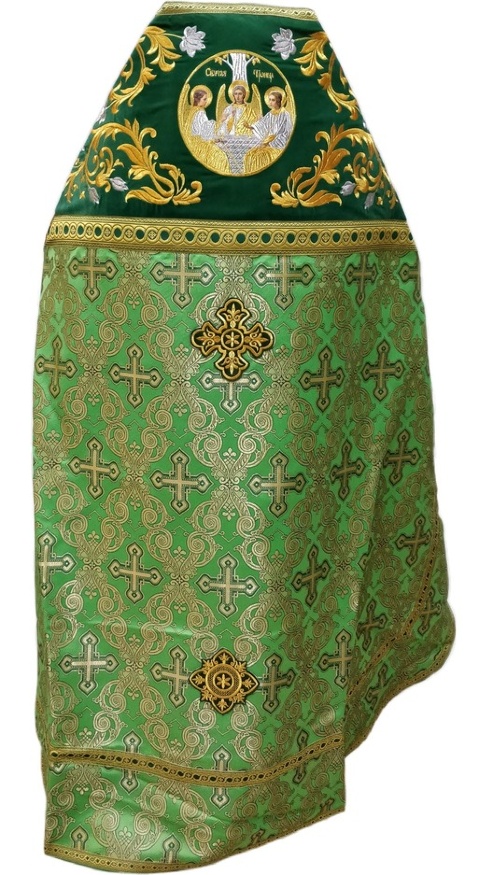 Priest Vestments Combined Brocade "Openwork Cross" with Embroidered Epitrachelion, Embroidery "Rose"