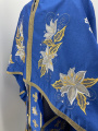 Priest Vestments, Greek Style, Embroidered Gabardine with Sewn Galloon, with Embroidered Icon of the Mother of God