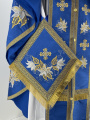 Priest Vestments, Greek Style, Embroidered Gabardine with Sewn Galloon, with Embroidered Icon of the Mother of God