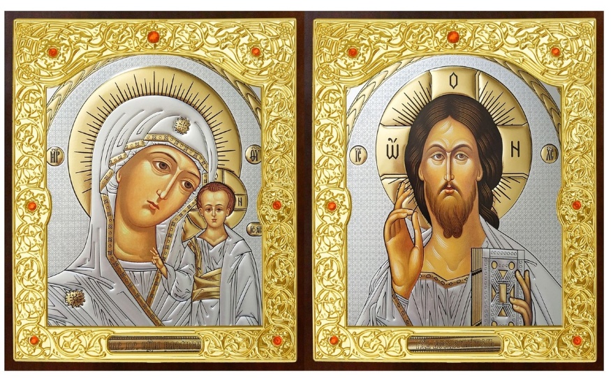 Icon on Wooden Plaque. "Wedding Couple" (Greece, Byzantium) 18x21