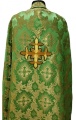 Priest Vestment Greek Style, Brocade Fabric "Solar Cross" with Sewn Braid