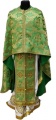 Priest Vestment Greek Style, Brocade Fabric "Solar Cross" with Sewn Braid