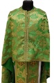 Priest Vestment Greek Style, Brocade Fabric "Solar Cross" with Sewn Braid