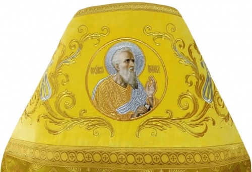 Priest Vestments Combined from Brocade "Flory Cross", with Embroidered Epitrachelion, Embroidery "New Pattern"