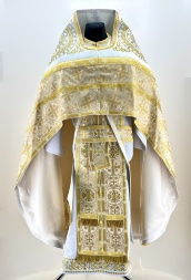 Priest Vestments, Turkish Brocade with Sewn-on Galloon