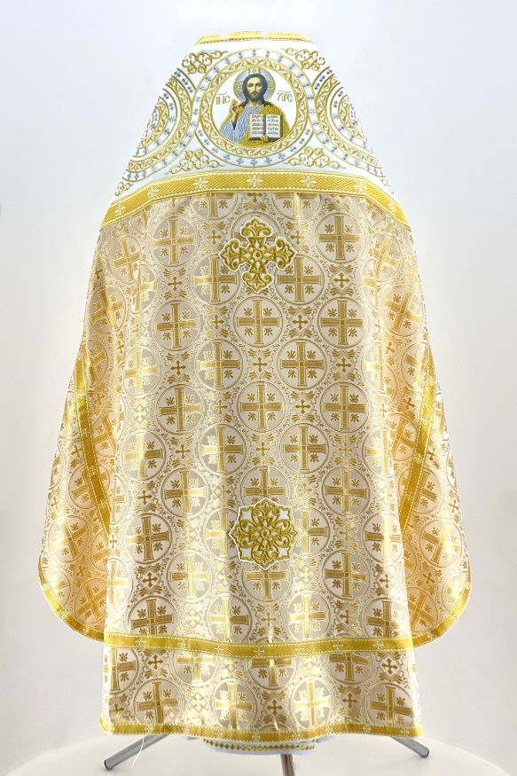 Priest Vestments, Turkish Brocade with Sewn-on Galloon