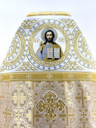 Priest Vestments, Turkish Brocade with Sewn-on Galloon