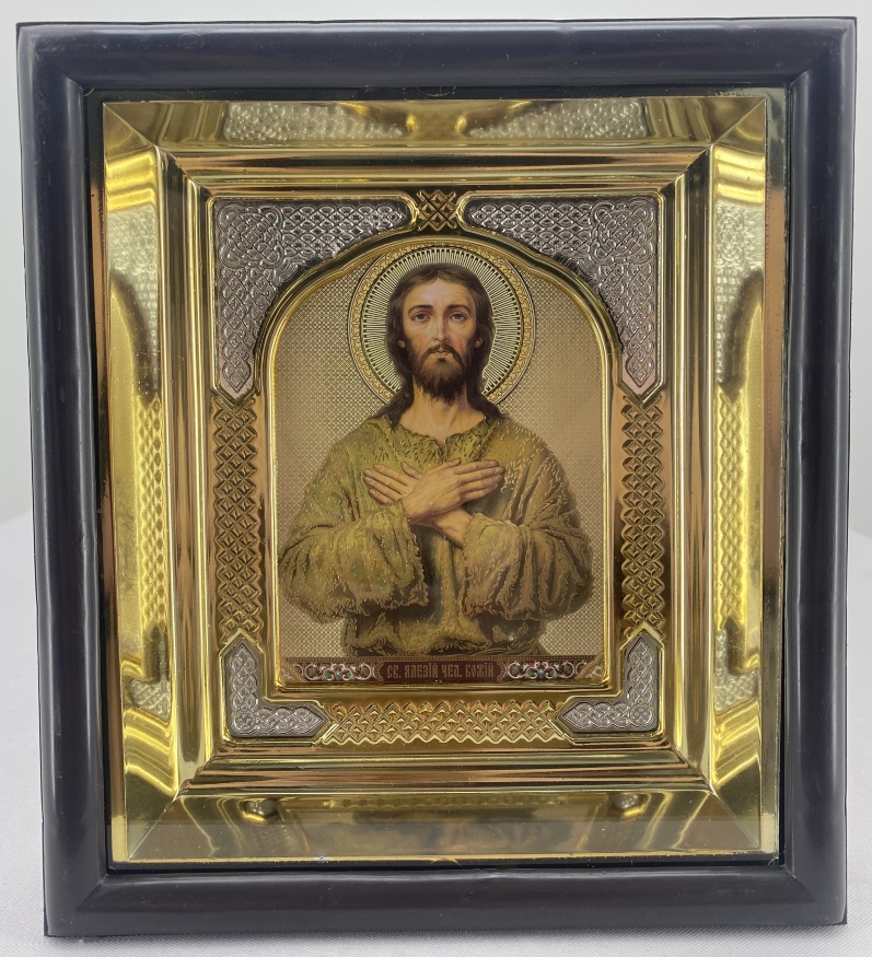 Icon of Saint Venerable Alexius, Man of God 19x17cm No. 3