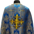 Priest Vestments, Greek Cut, "Pokrovsky Cross" Fabric with Sewn Galloon