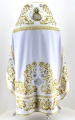 Embroidered Priest Vestment on Gabardine, Embroidery "Rose" with Sewn Braid