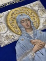 Shroud of the Mother of God on velvet 150×90 cm (embroidered ornament 2, embroidered and adorned center)