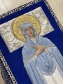 Shroud of the Mother of God on velvet 150×90 cm (embroidered ornament 2, embroidered and adorned center)