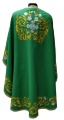 Priest Vestments, Greek Style, Embroidered Gabardine, "Rose" Embroidery with Sewn Braid