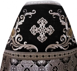 Priest Vestment Combined from Brocade "Athonite Cross" with Embroidered Epitrachelion, Pattern "New Pattern"