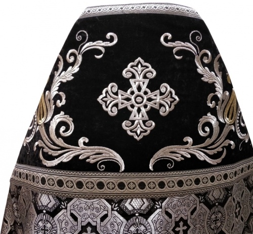 Priest Vestment Combined from Brocade "Athonite Cross" with Embroidered Epitrachelion, Pattern "New Pattern"