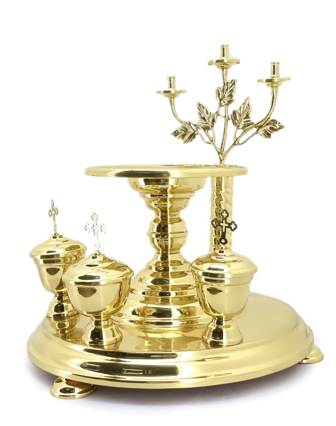 Casting Dish, Brass, Diameter 31cm, Height 38cm, No. 1