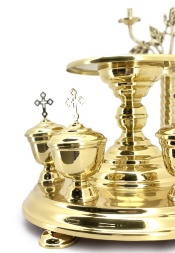 Casting Dish, Brass, Diameter 31cm, Height 38cm, No. 1