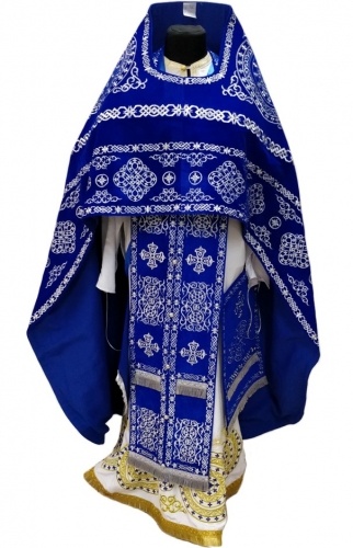 Priest Vestment, Embroidered on Velvet, Embroidery "Circle" with Embroidered Galloon