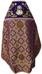 Priest Vestment Combined Brocade "Athonite Cross" with Embroidered Epitrachelion, Embroidery "Rose"