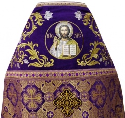 Priest Vestment Combined Brocade "Athonite Cross" with Embroidered Epitrachelion, Embroidery "Rose"