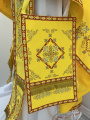 Priest Vestment, Greek Cut, Embroidered with French Cross Stitch on Gabardine with Embroidered Galloon