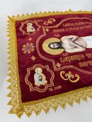 Shroud of the Savior 70×50 cm (in Ukrainian), velvet fabric, embroidery "Altar", Savior in Academic Style