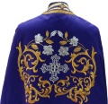 Priest Vestments, Greek Style, Embroidered on Gabardine, "Rose" Embroidery with Sewn Galloon