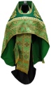 Combined Vestment Made of Green Brocade with Embroidered Epitrachelion Fabric "Florivsky Cross" Embroidery "Rose"