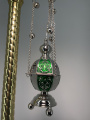 Hexagonal Censer, Silver with Colored Enamel and Bells