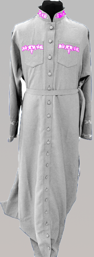 Podryasnik with Embroidery, Dress Style, Gabardine Fabric