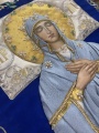 Epitaphios of the Mother of God on velvet 160×100cm (embroidery Rose, embroidered and decorated center)