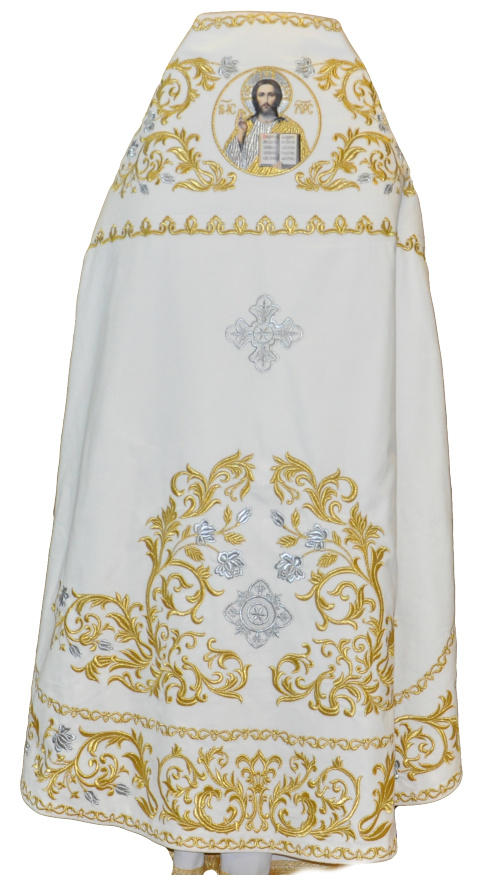 Priest Vestments, Embroidered on Velvet, Embroidery "Rose" with Embroidered Galloon
